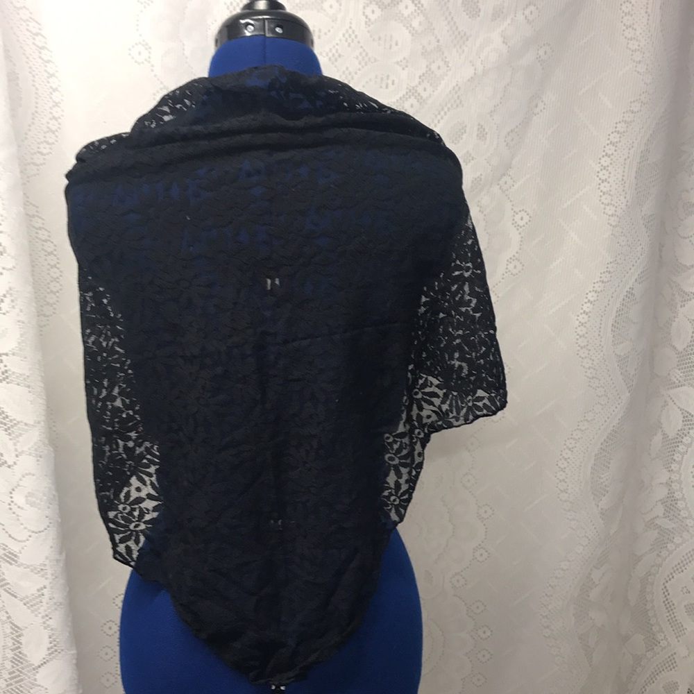 Lacey Black Shawl - Picture 2 of 3